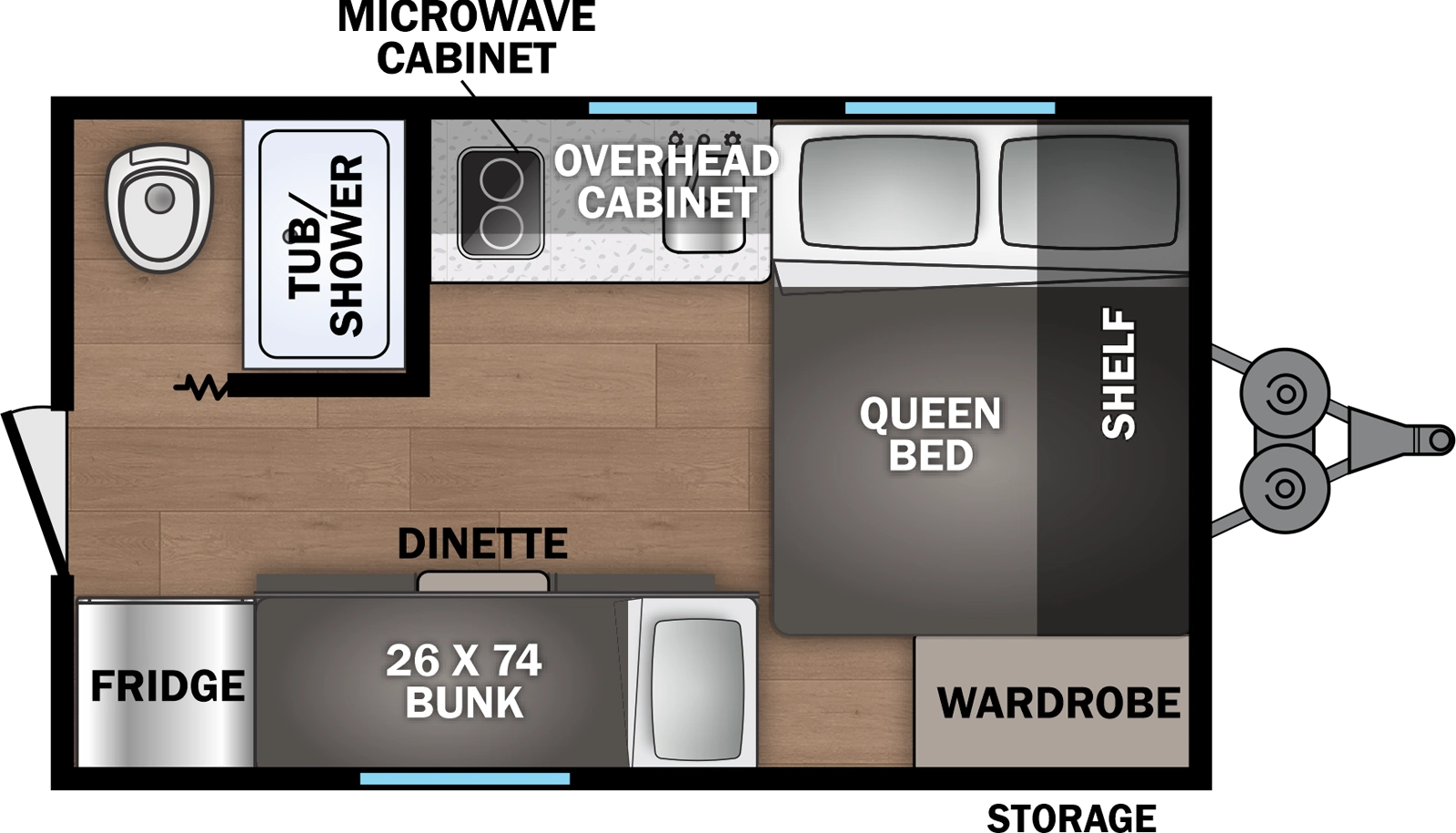 The Shasta I-5 Edition & Compact 17LB floorplan has one entry and zero slide outs. Exterior features include: metal exterior. Interiors features include: bunk beds and front bedroom.